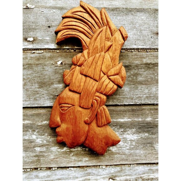 Vintage Wood South American Man Wall Plaque - Picture 7 of 10